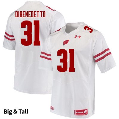 Men's Wisconsin Badgers NCAA #31 Jordan DiBenedetto White Authentic Under Armour Big & Tall Stitched College Football Jersey AC31N25XO